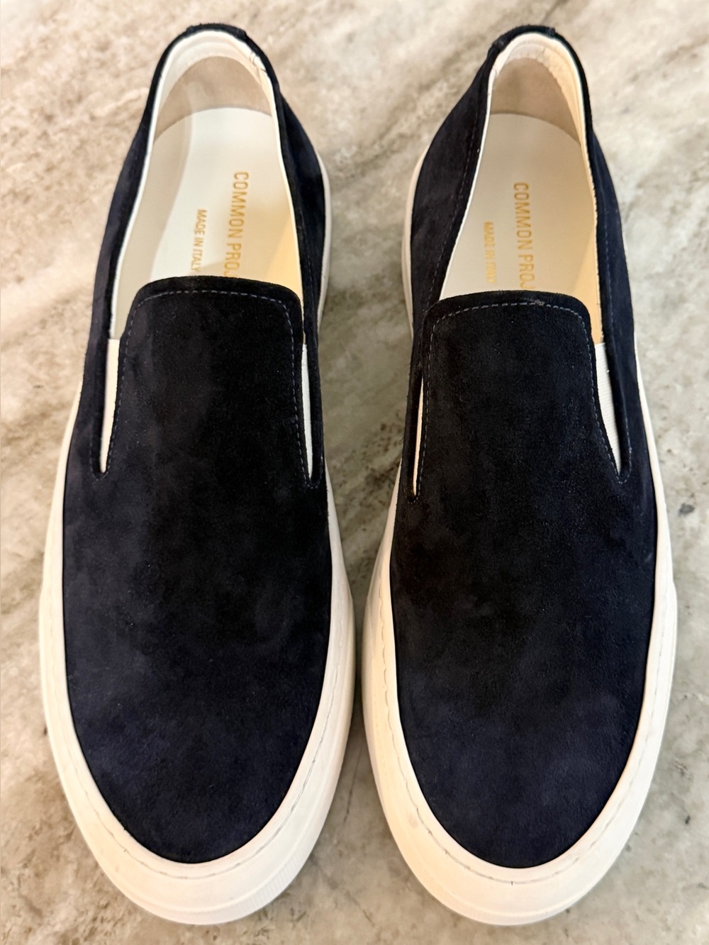 Common Projects Suede Skate Slip-On Sneakers Navy Blue 40 US 7 Low